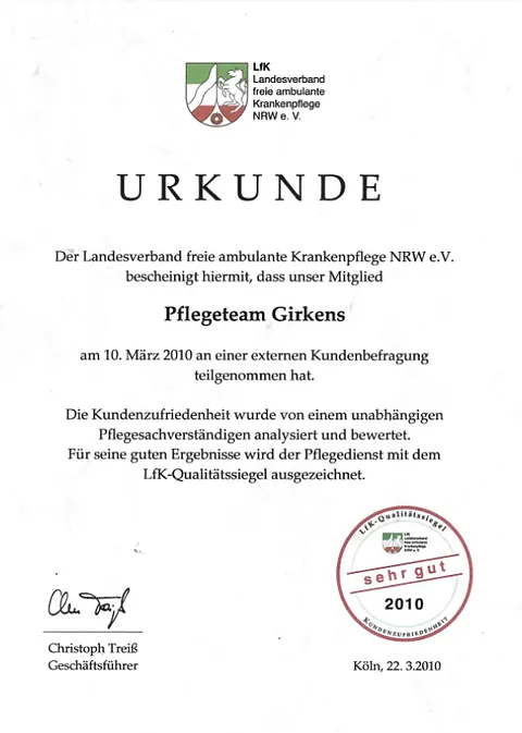 Urkunde LfK