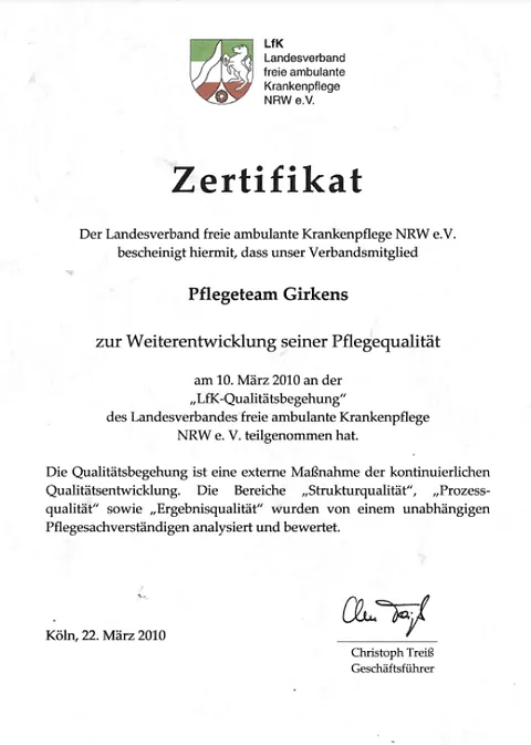 Zertifikat LfK